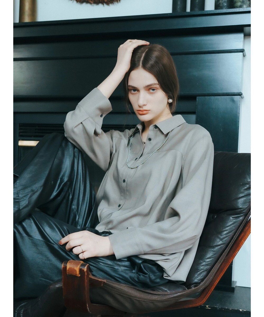 YECCA VECCA グロッシーコーティングサテンパンツ 