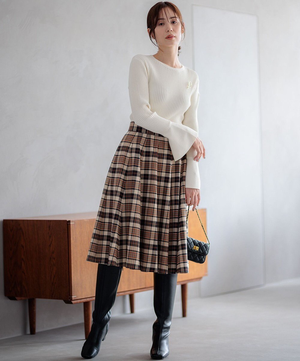 組曲 【WEB限定】ELENAフレアスリーブ リブニット 