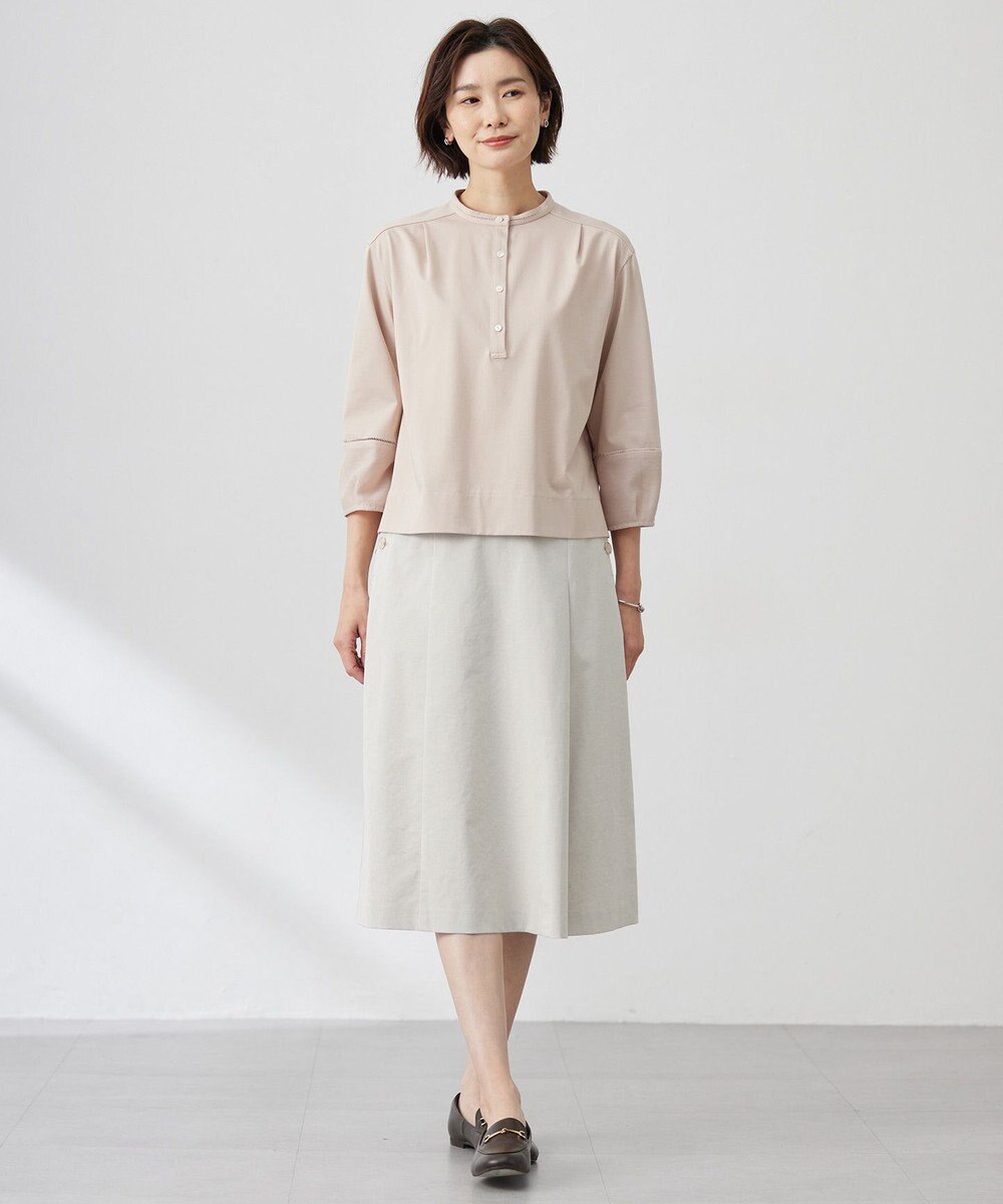 J.PRESS LADIES 【洗える】リネンツイル Aライン スカート 