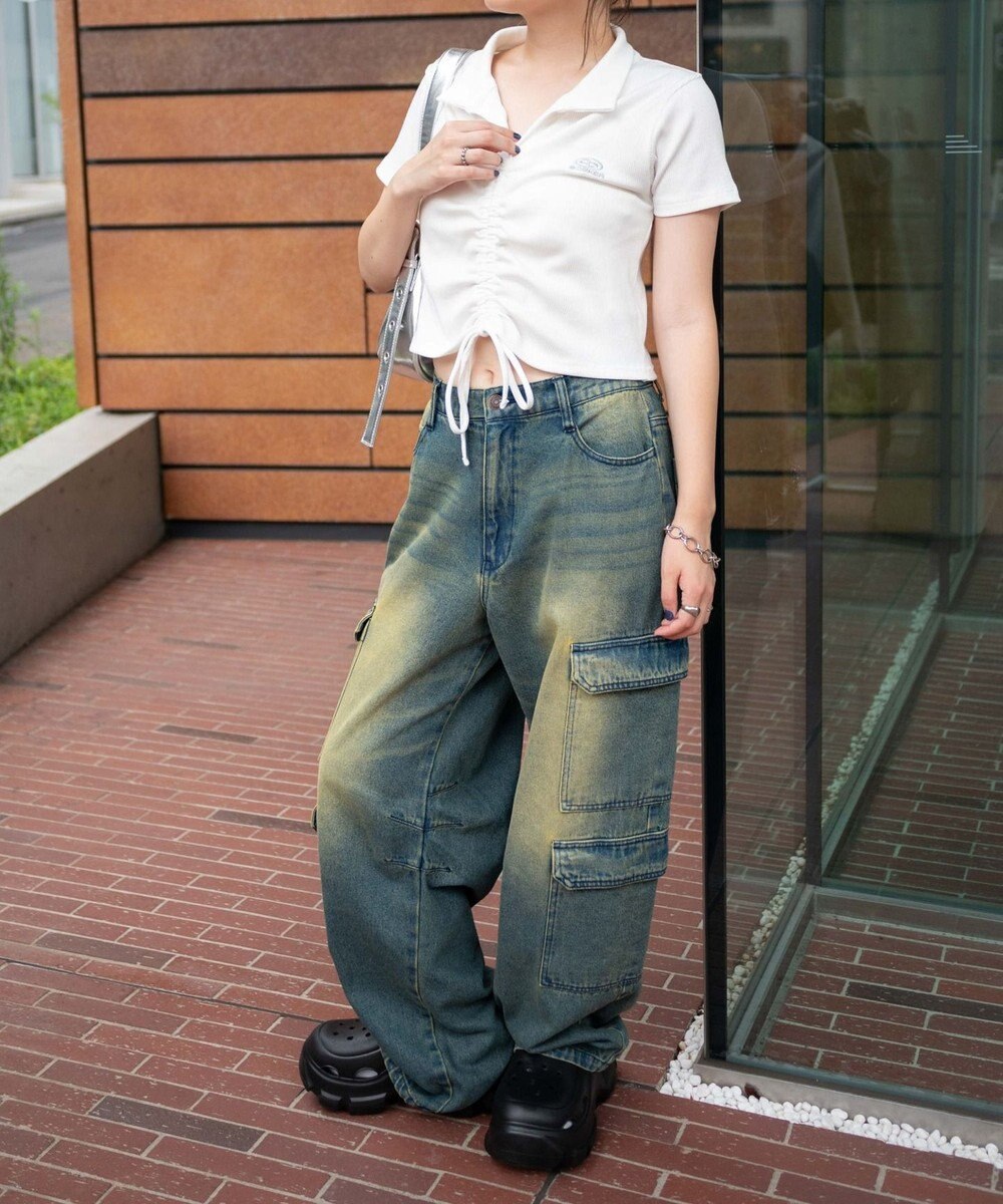 WEGO 刺繍スキッパードロストT 