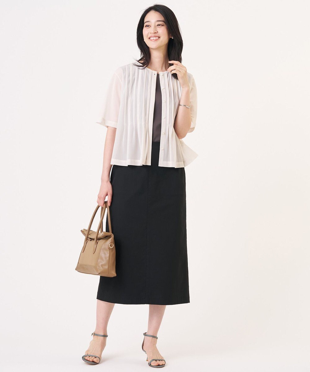 J.PRESS LADIES S シアードライトリコット フレアタック カットソー 