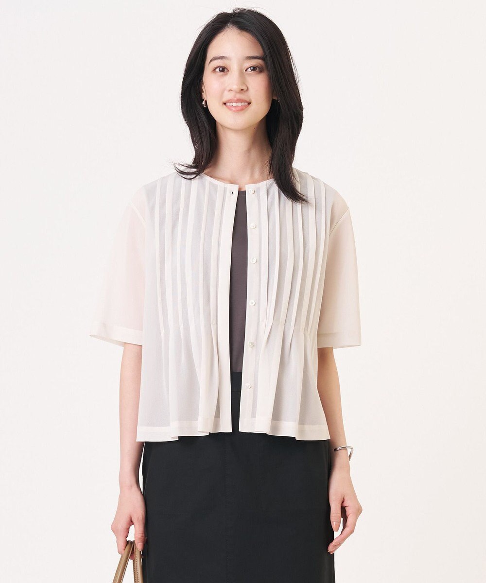J.PRESS LADIES S シアードライトリコット フレアタック カットソー 