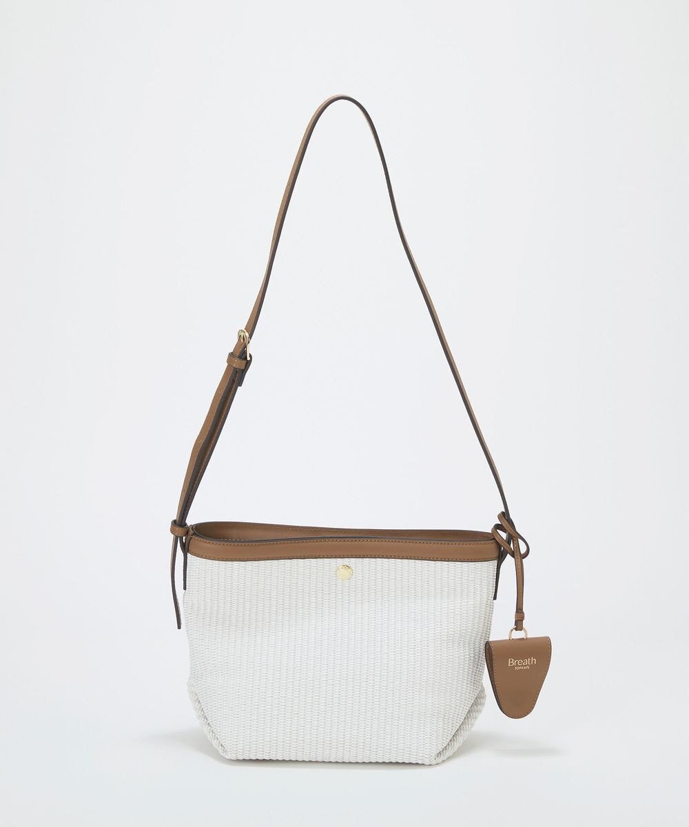 TOPKAPI 【Breath TOPKAPI】サングラスホルダー付き レザーコンビ カゴ ショルダーバッグ 