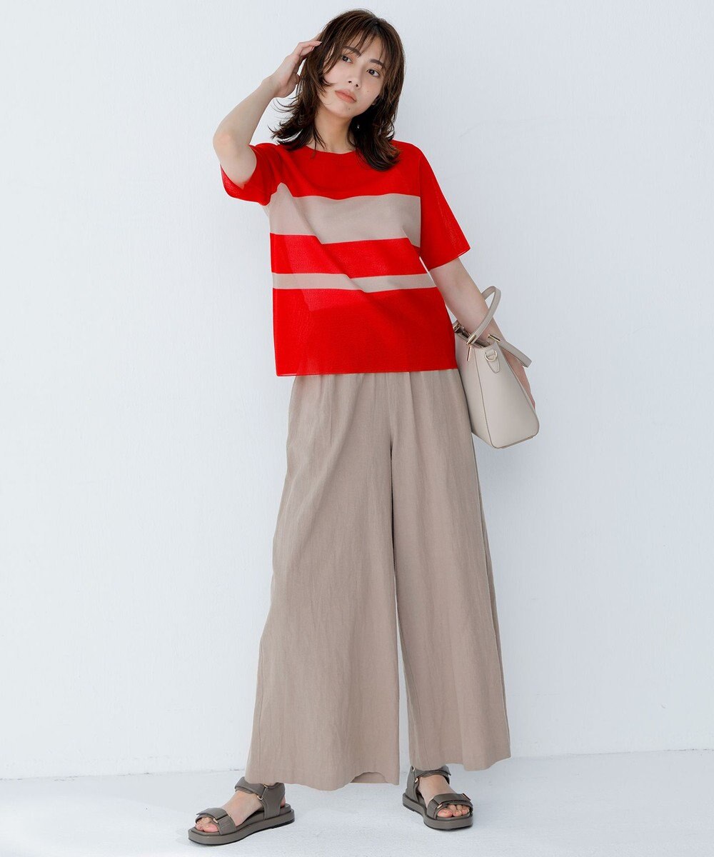 ICB 【洗える】 シアースムースボーダー ニット 