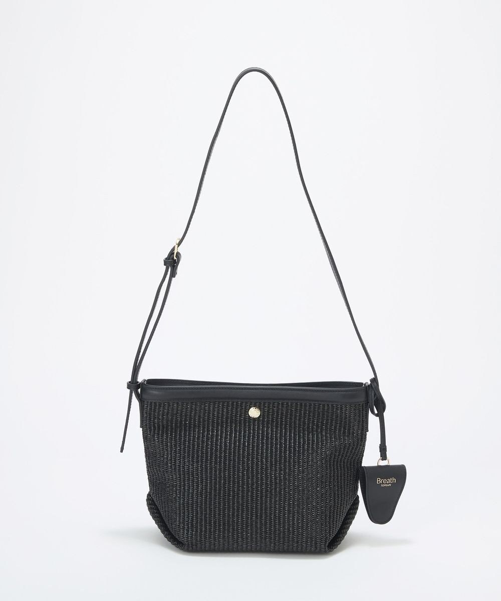 TOPKAPI 【Breath TOPKAPI】サングラスホルダー付き レザーコンビ カゴ ショルダーバッグ 
