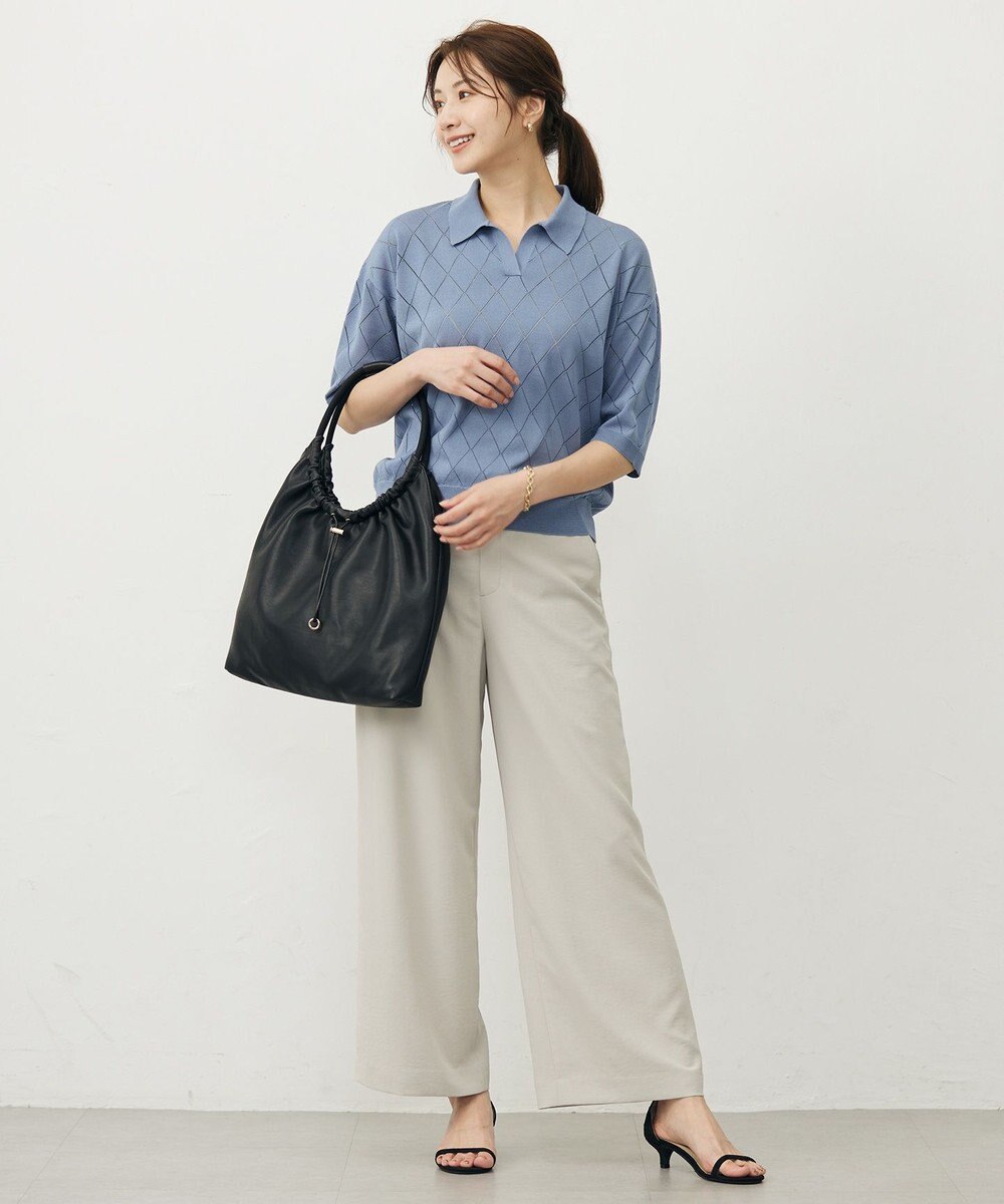 J.PRESS LADIES 【洗える・抗菌防臭】COTTON POLYESTER ポロ ニット 