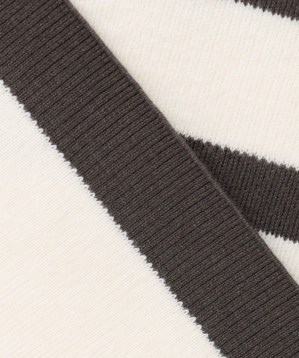 自由区 L 【洗える】コットンカシミヤ ボーダーニット 