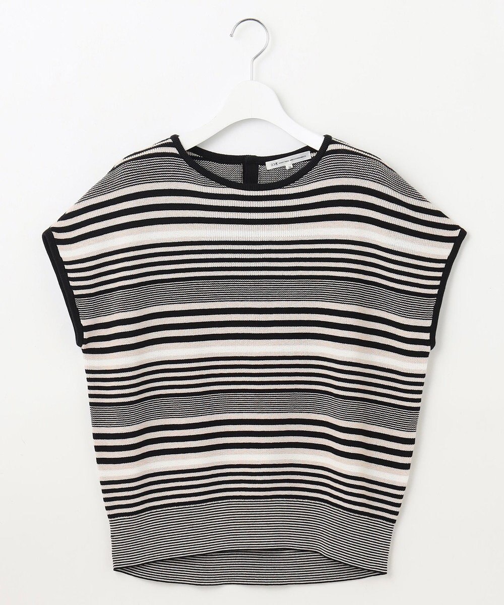 23区 S 【洗える】コットンアセテート バックボタン ニット 