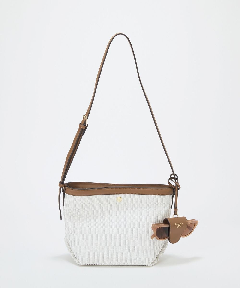 TOPKAPI 【Breath TOPKAPI】サングラスホルダー付き レザーコンビ カゴ ショルダーバッグ 
