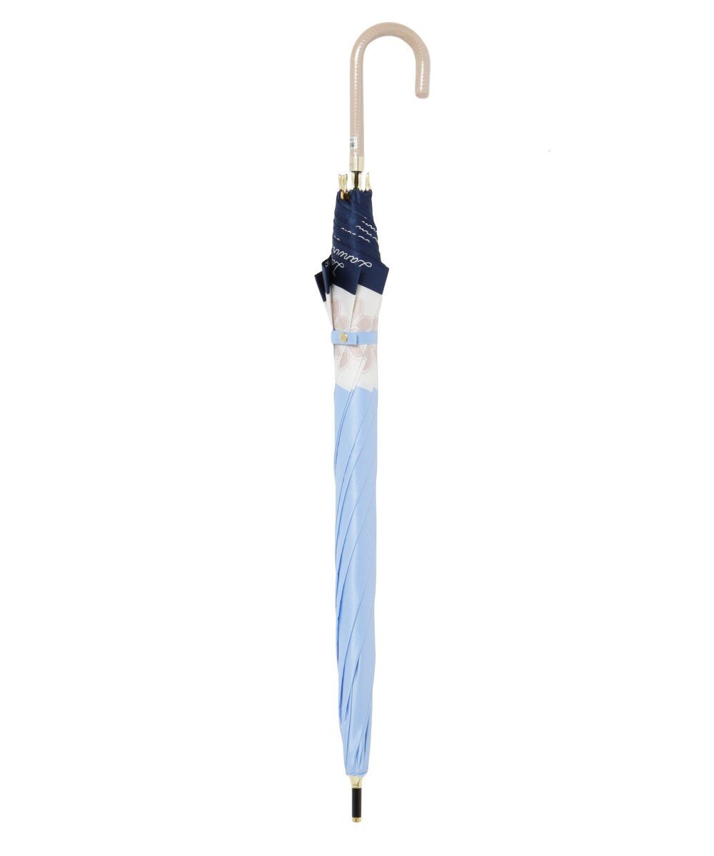 MOONBAT LANVIN en Bleu 【耐風】長傘 サテンプリントフラワー 