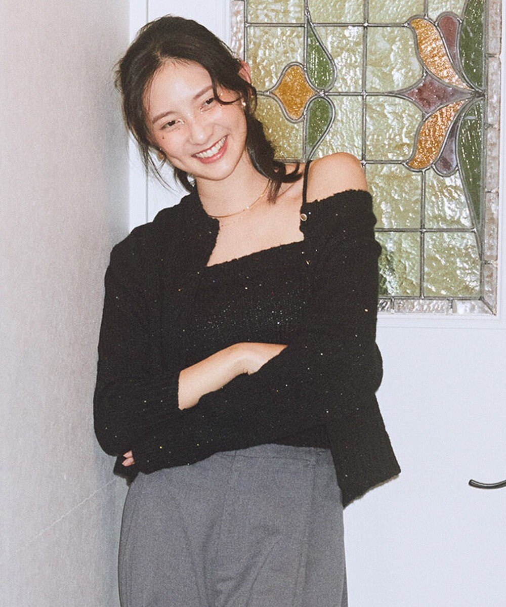 earth music&ecology 【セット2点】SET2点フラワースパンコールカーデ＋ビスチェ 