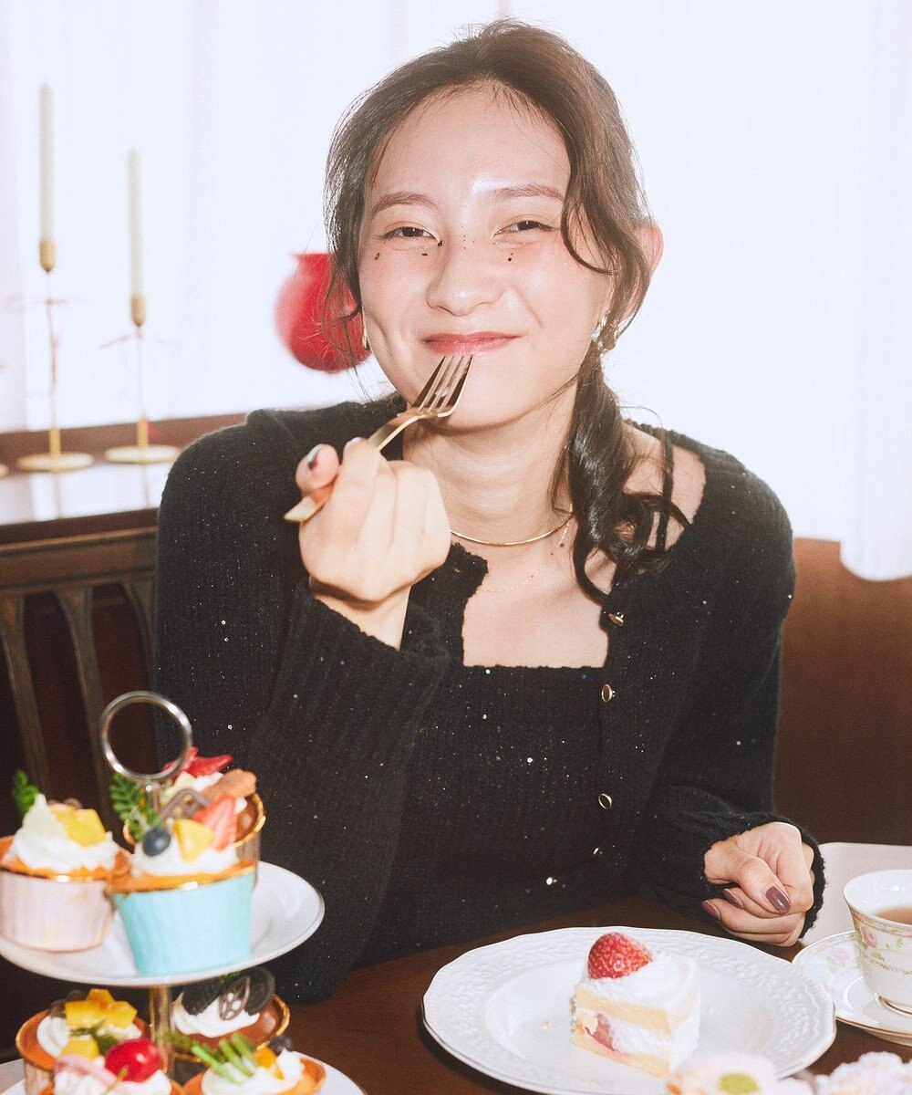 earth music&ecology 【セット2点】SET2点フラワースパンコールカーデ＋ビスチェ 