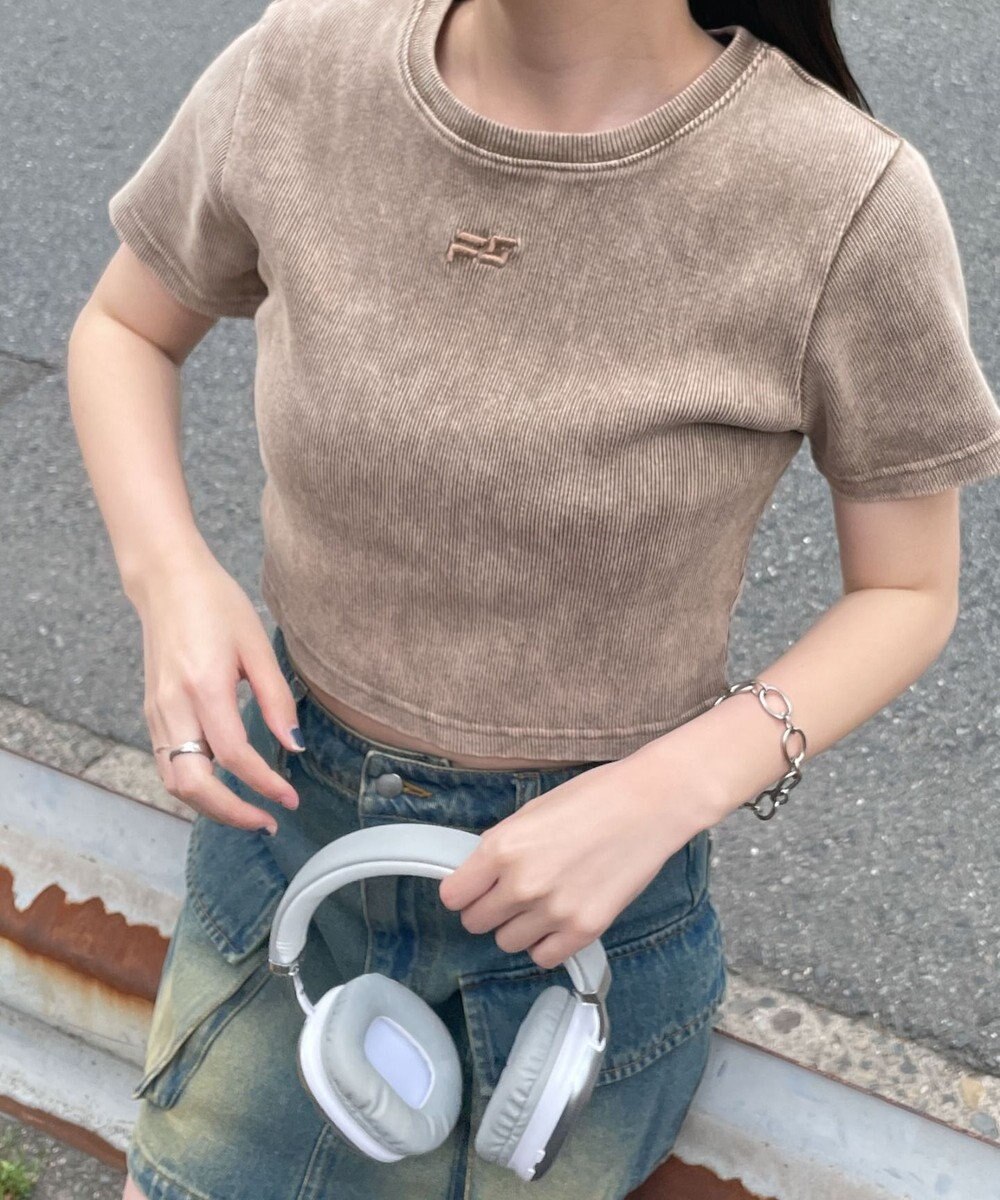 WEGO ヴィンテージウォッシュリブT 