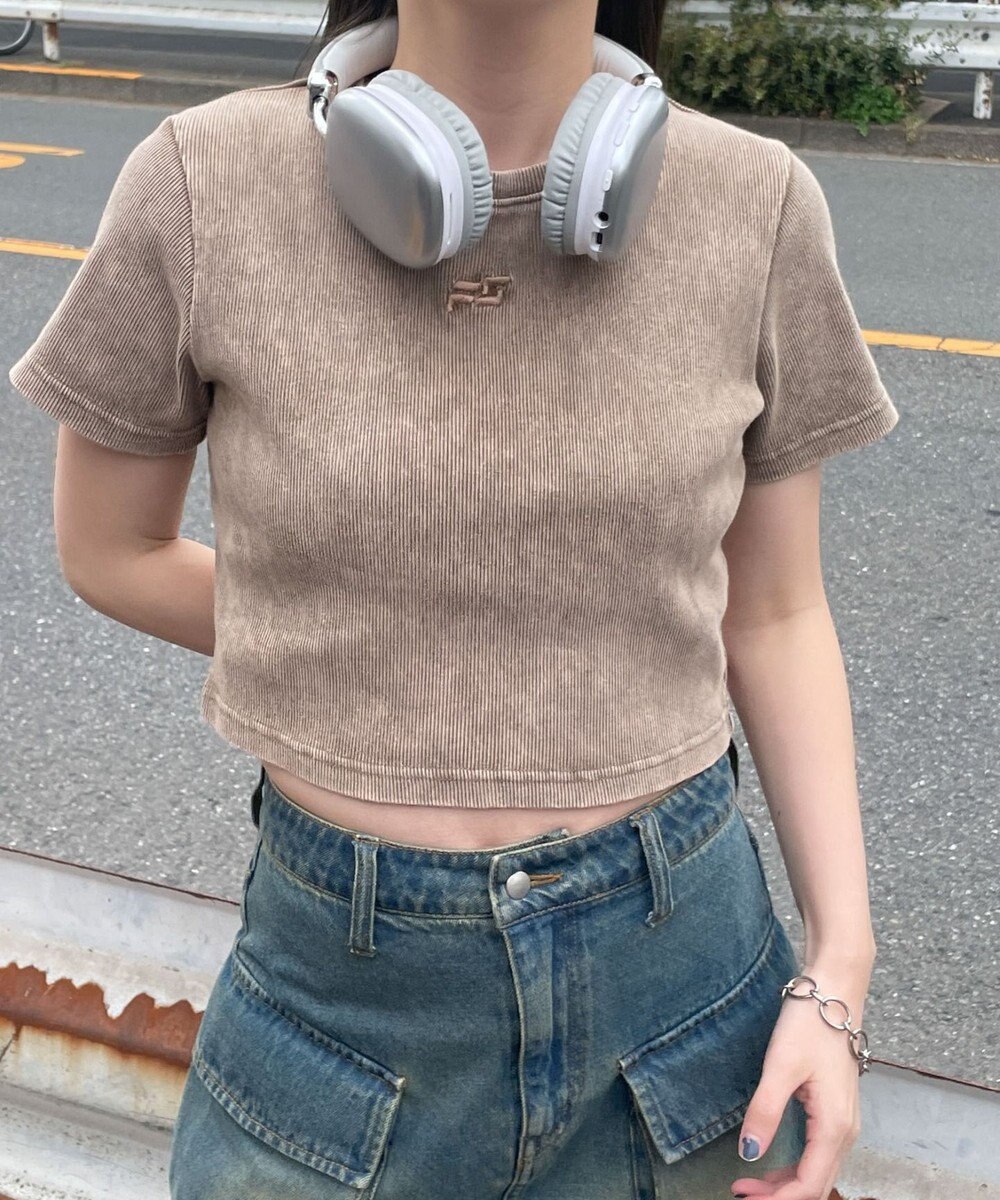 WEGO ヴィンテージウォッシュリブT 