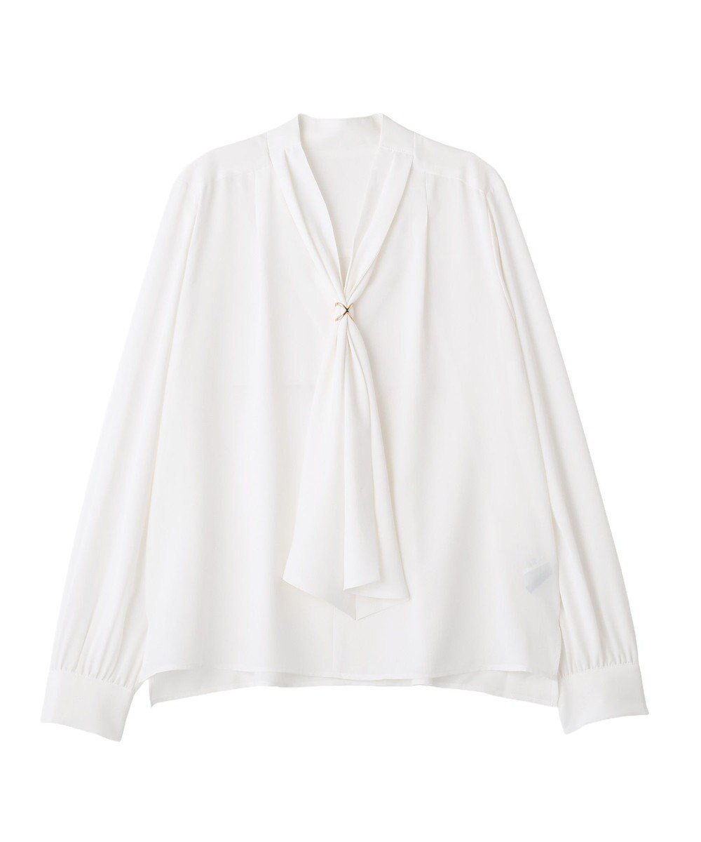 YECCA VECCA スカーフリング付きボウタイブラウス 