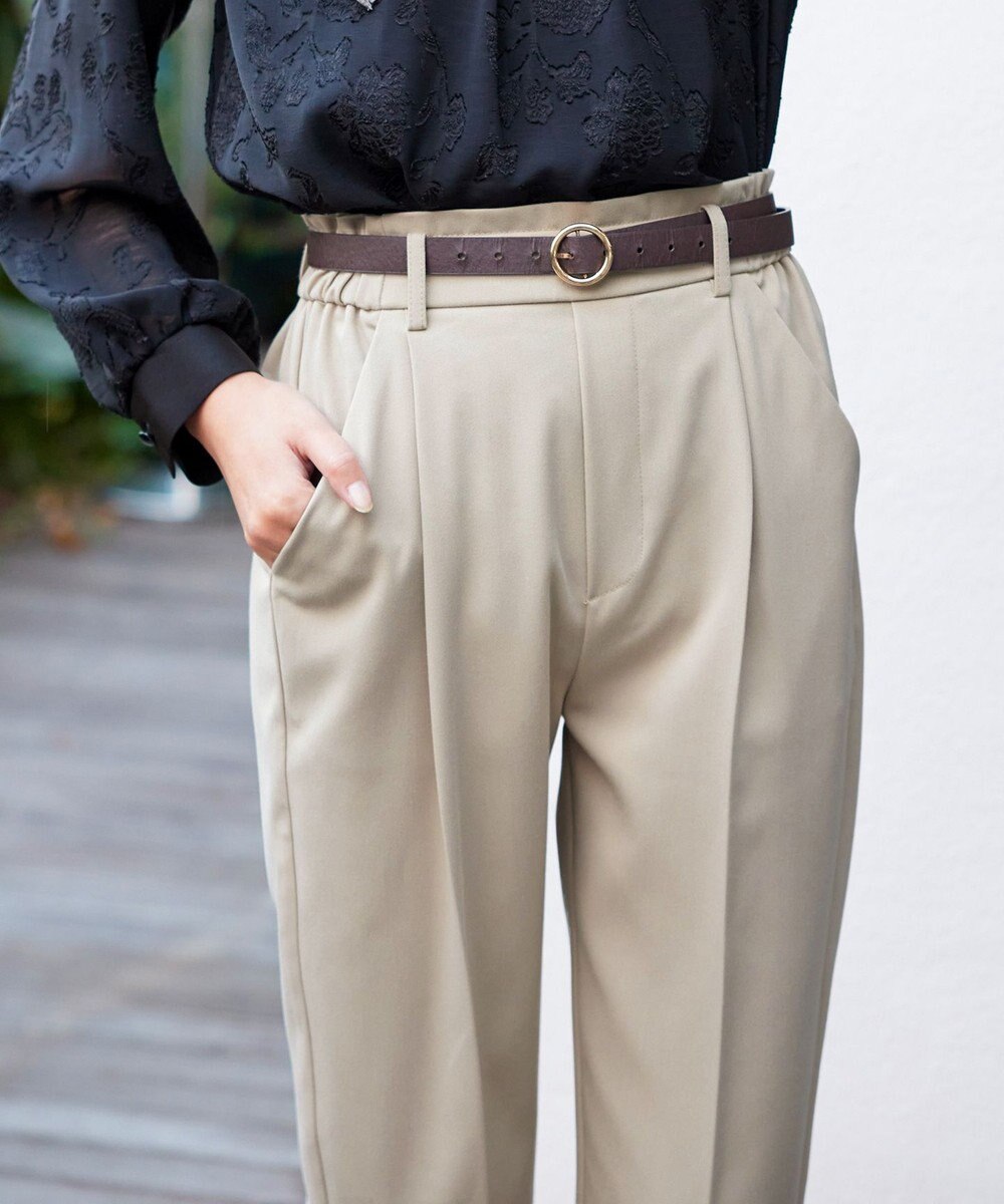 Tiaclasse 【小倉優子さん着用・洗える】カラーテーパードパンツ 