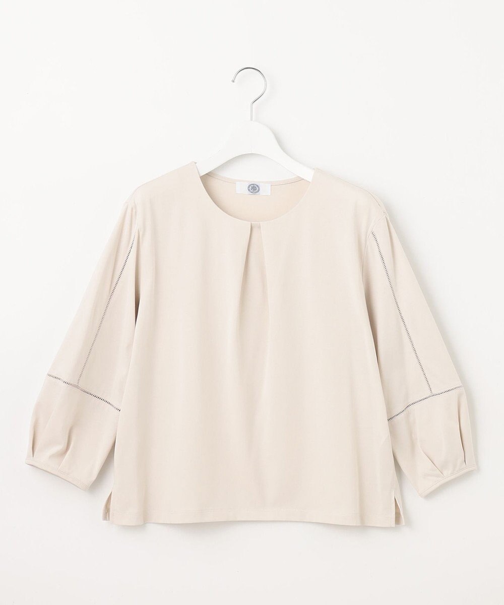 J.PRESS LADIES 【洗える】プレーティングジャージー フロントタック カットソー 