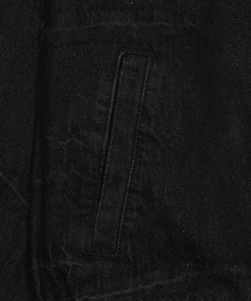 WEGO ファーフードスラッシュデニムブルゾン 