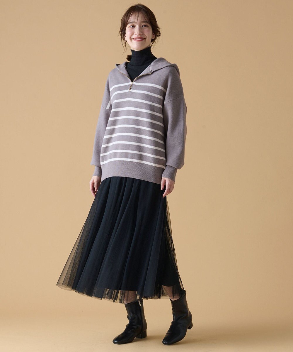 ANY 【ウエストゴム】チュールフレアースカート 