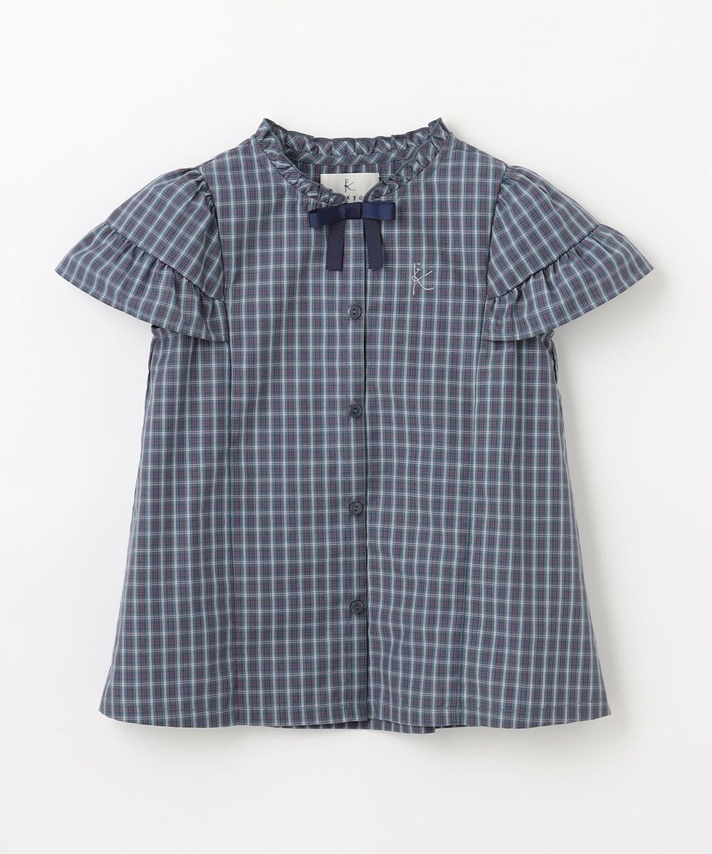 組曲 KIDS 【110-140㎝】チェックラッフル ブラウス 