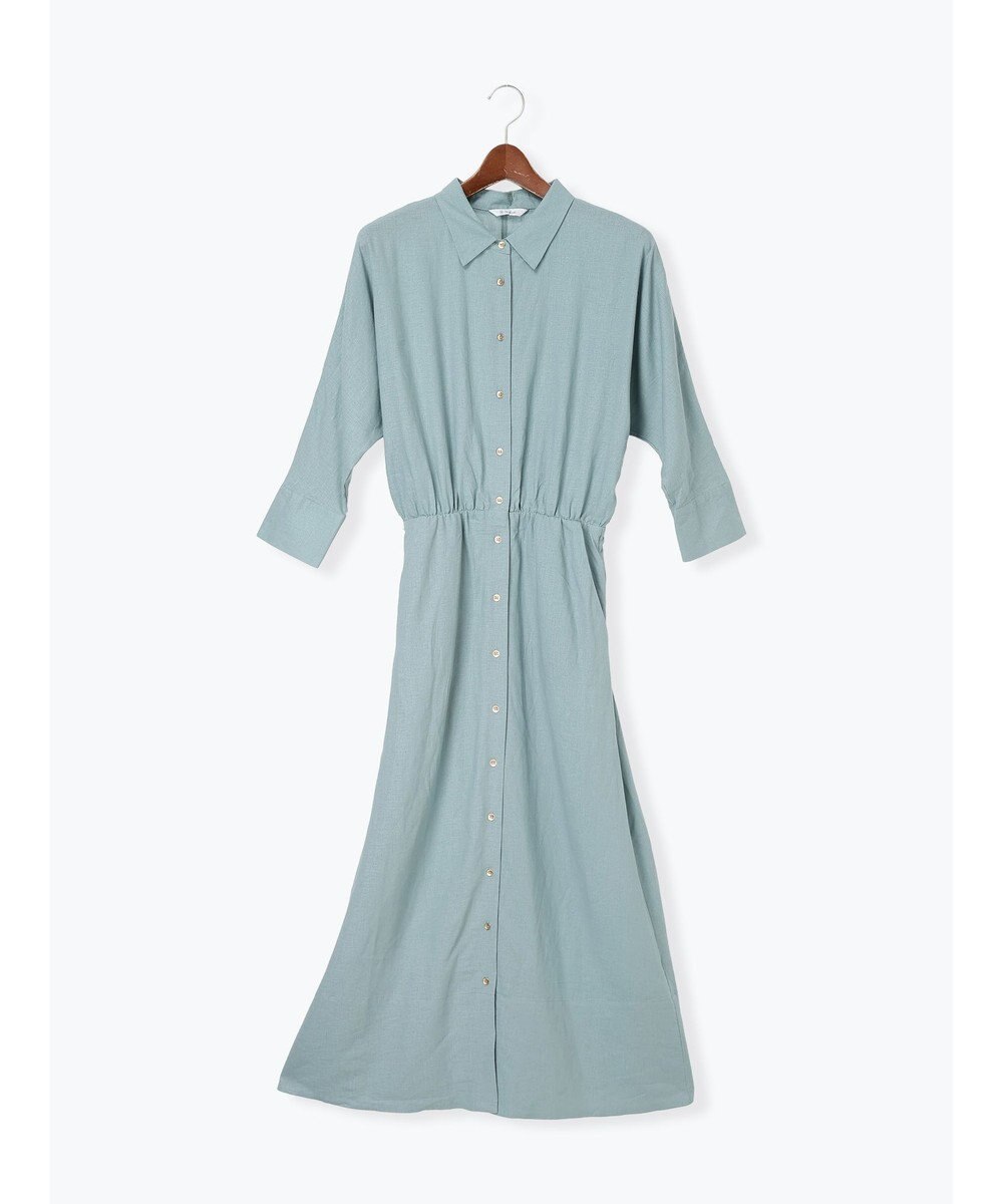 Te chichi レーヨンリネン共ベルトシャツワンピース 