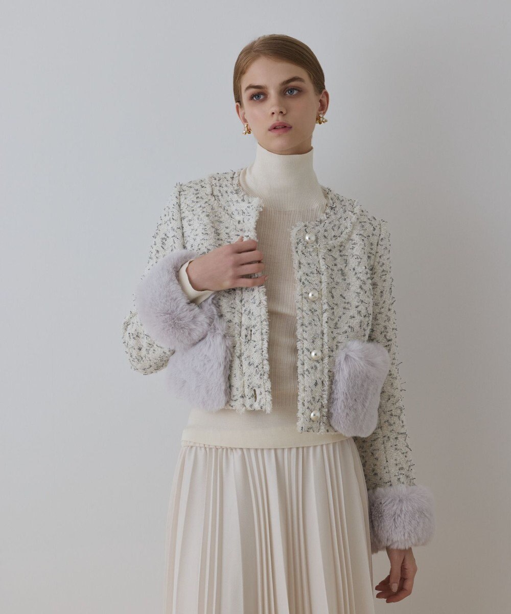 GRACE CONTINENTAL ツイードコンビジャケット 