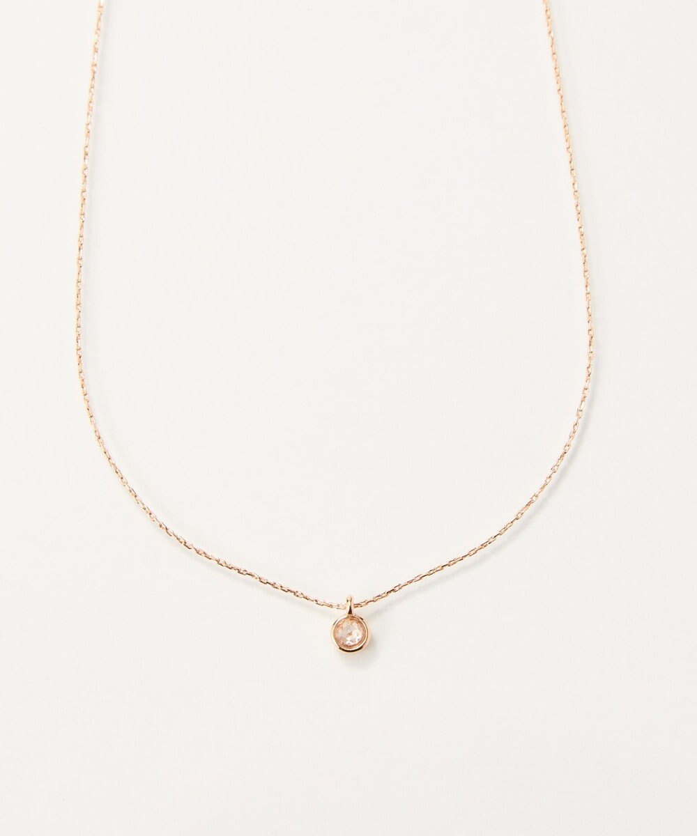 Phoebe 【金属アレルギー対応】プチベゼルストーンネックレス　シャンパンゴールド 