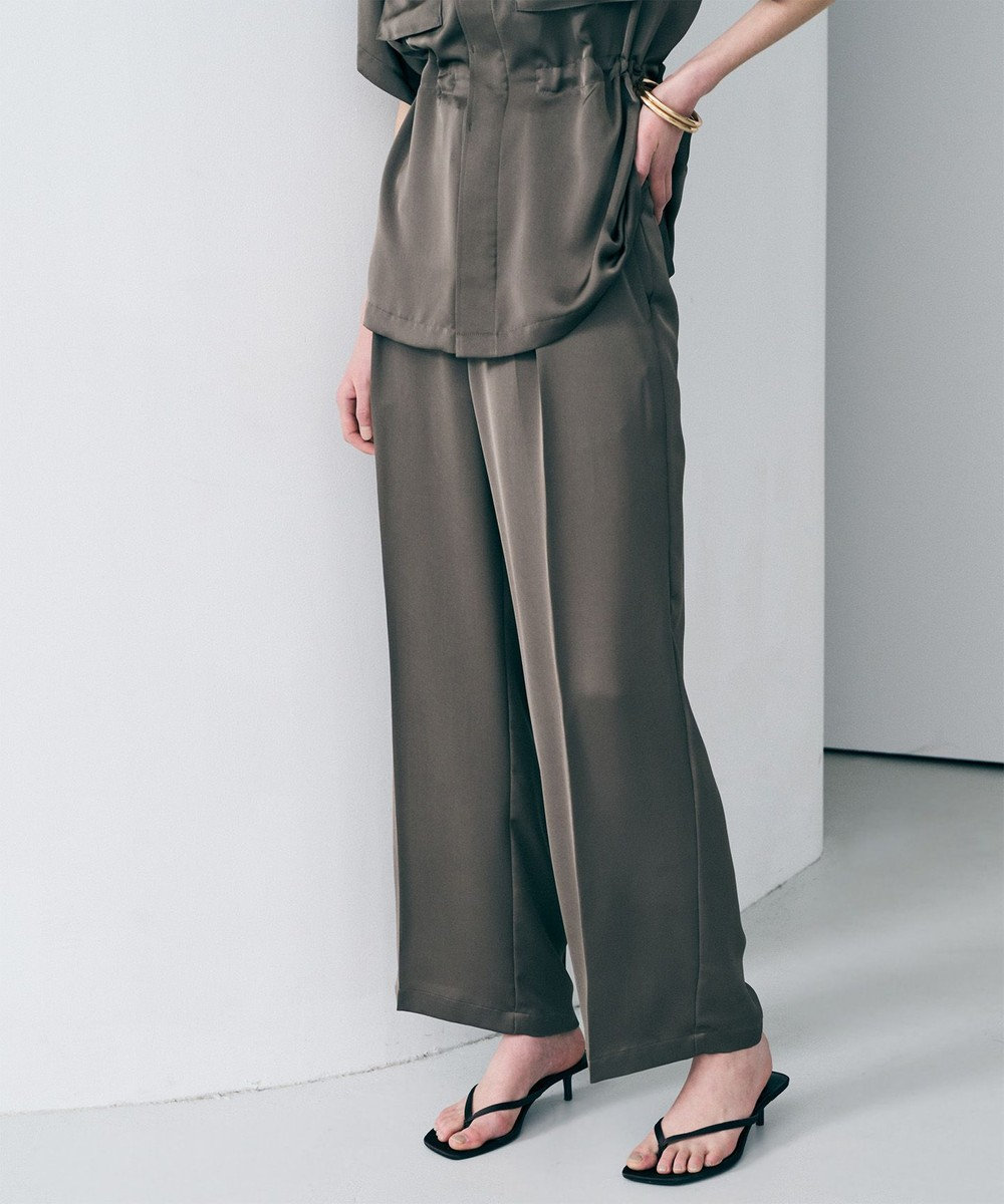uncrave ライトダブルサテン ワイドパンツ 