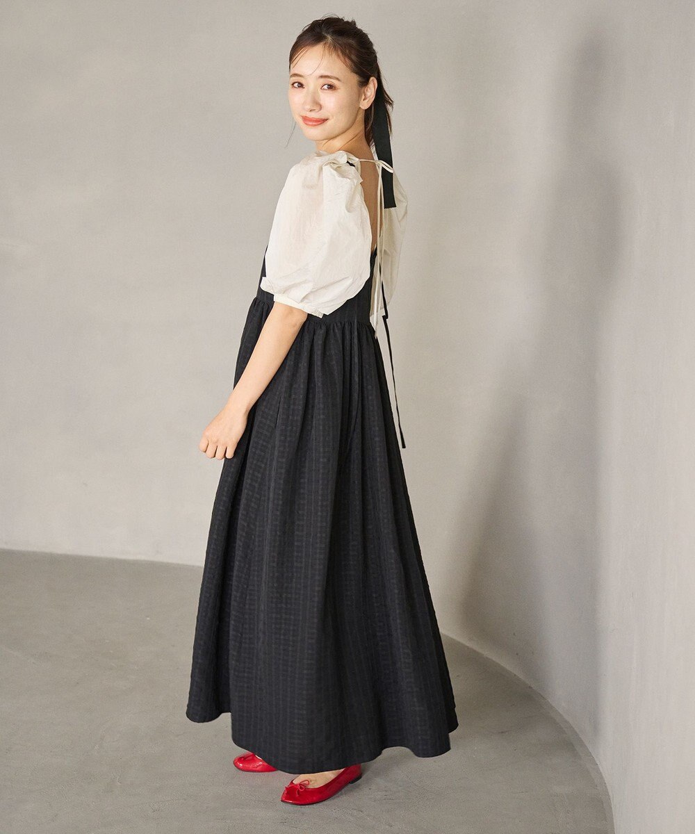 #Newans ボリュームチェックキャミワンピ 