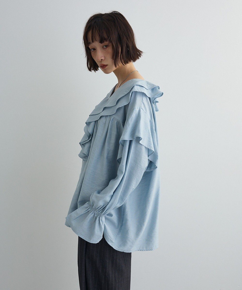 Green Parks ビッグカラーフリルブラウス 