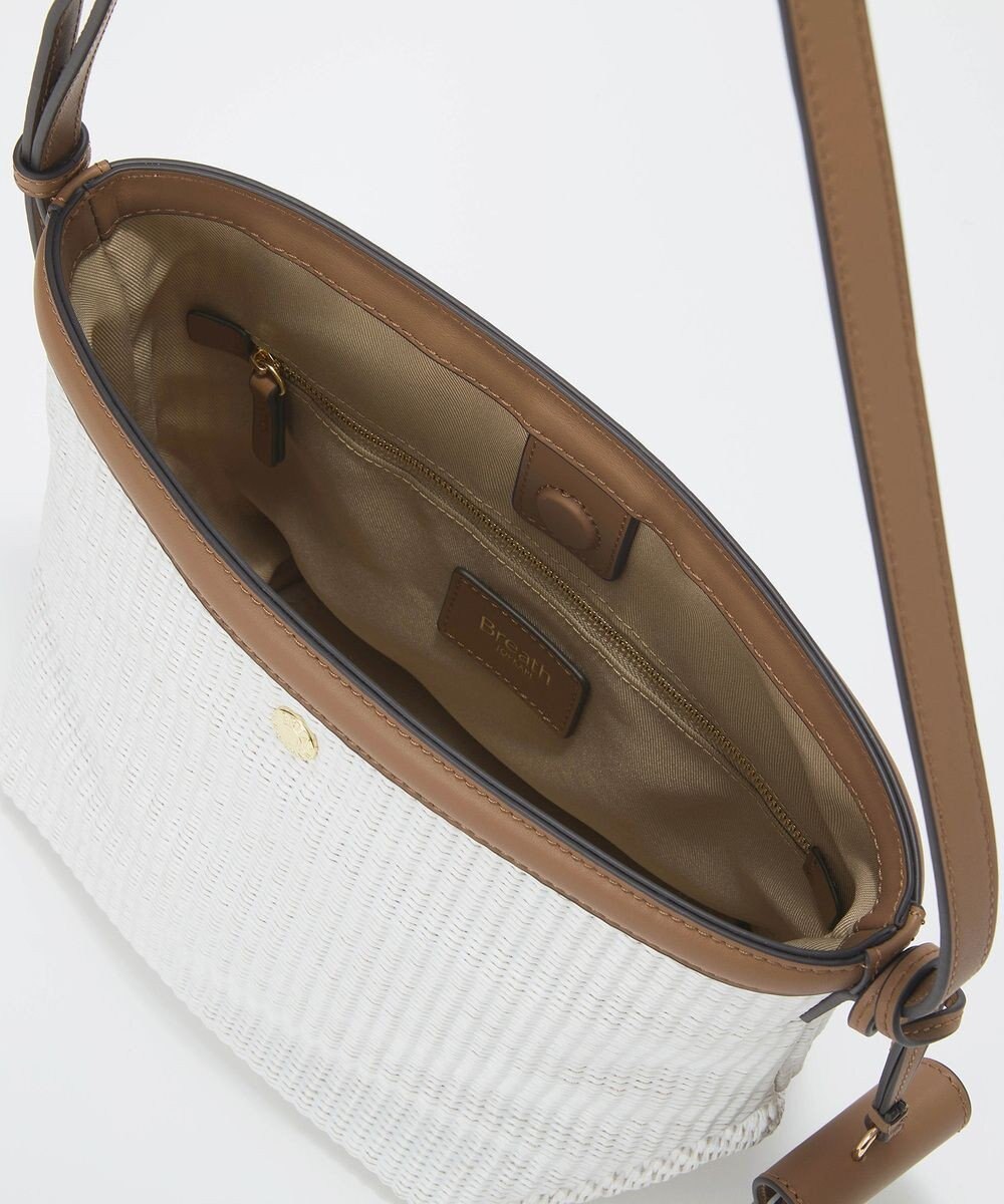 TOPKAPI 【Breath TOPKAPI】サングラスホルダー付き レザーコンビ カゴ ショルダーバッグ 