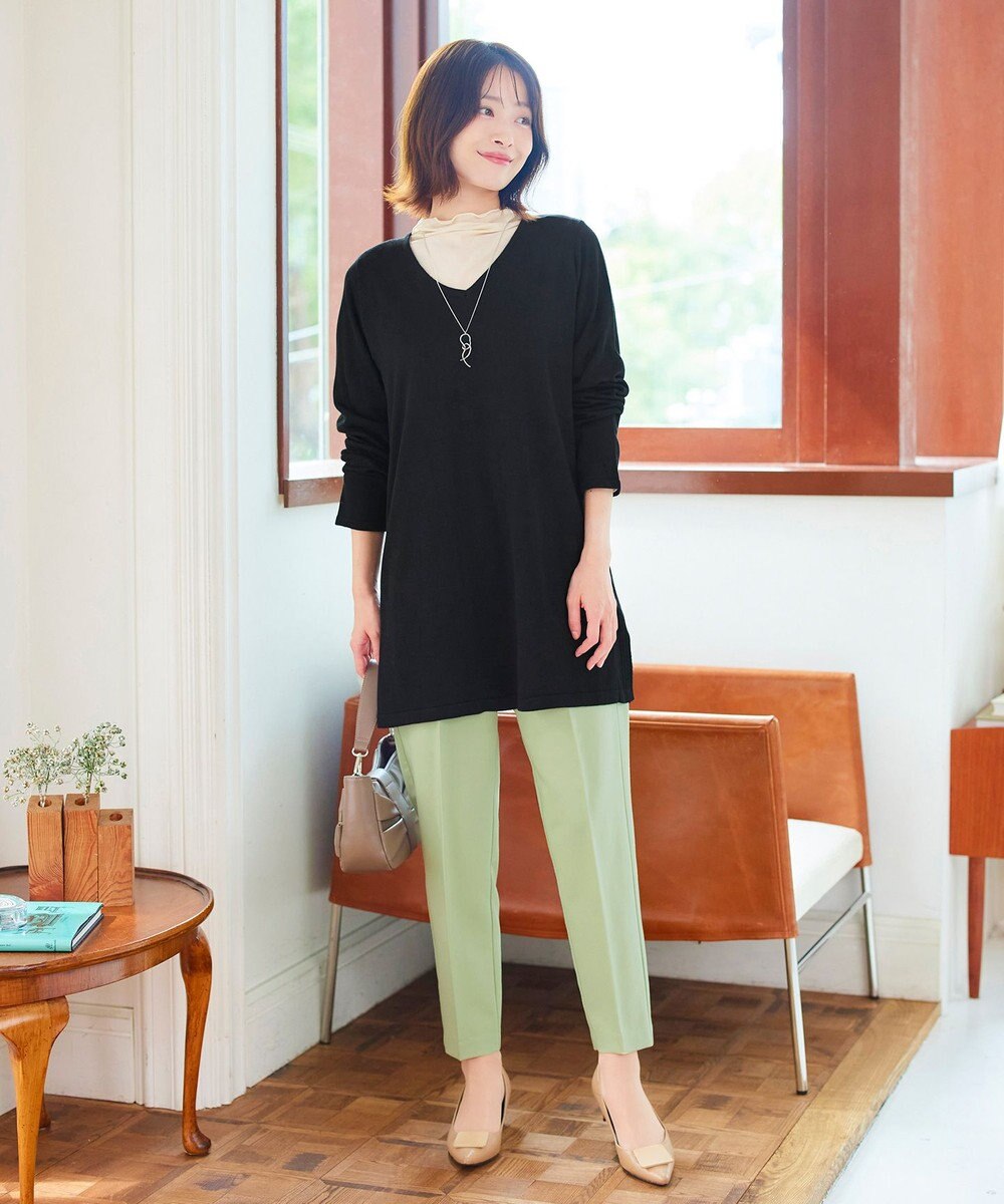 Tiaclasse 【小倉優子さん着用・洗える】カラーテーパードパンツ 