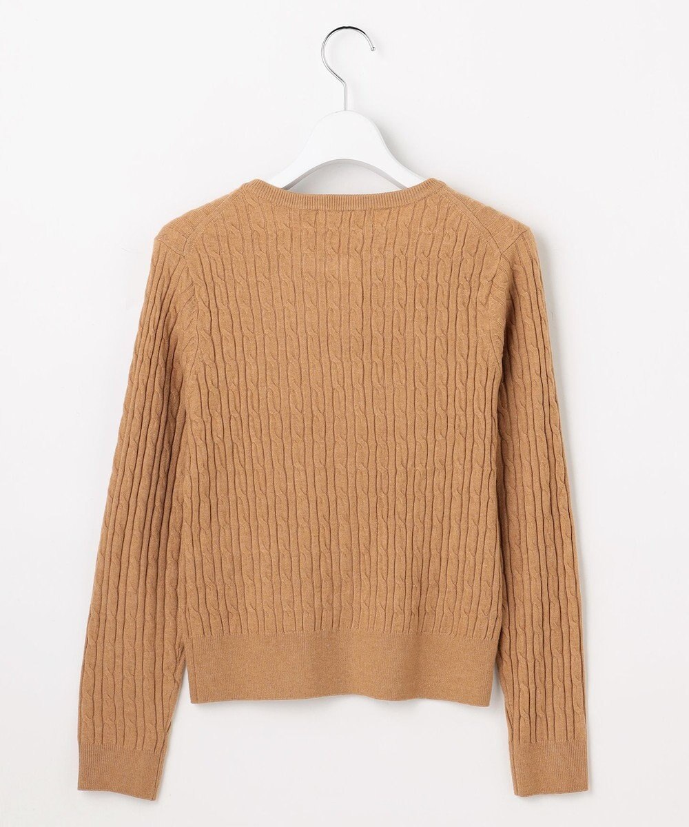 Feroux ケーブル編み×リボン刺繍 ニット カーディガン 