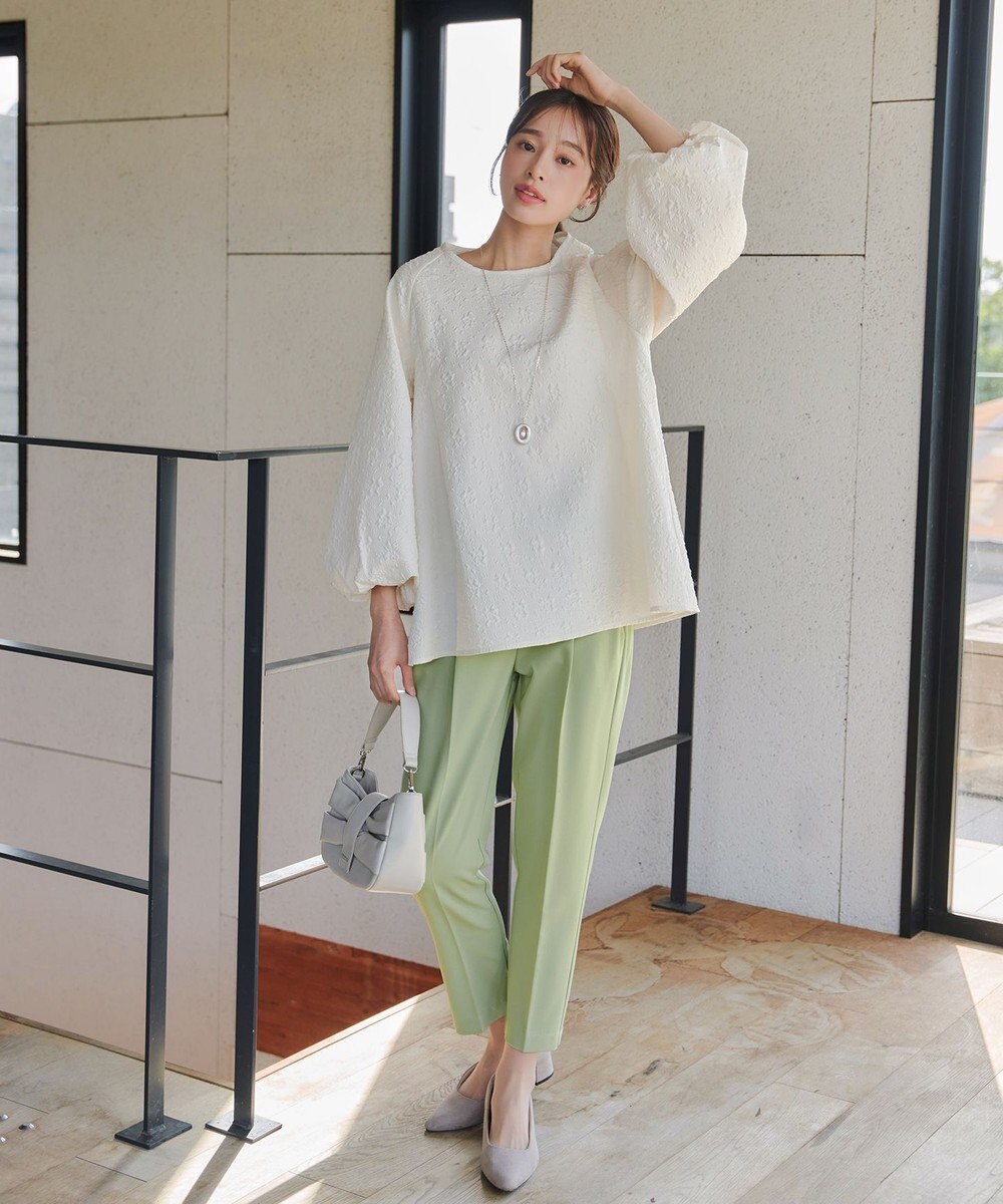 Tiaclasse 【小倉優子さん着用・洗える】カラーテーパードパンツ 