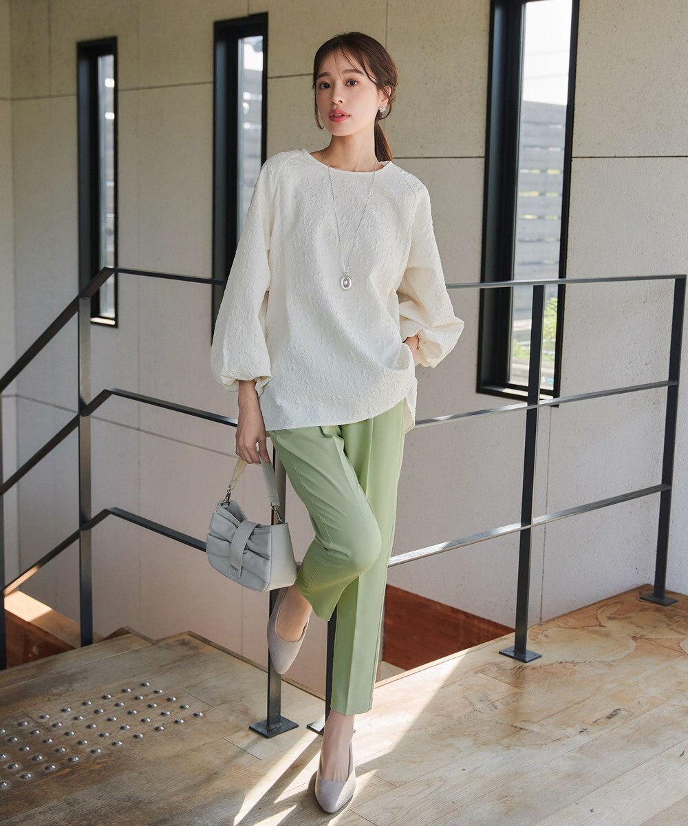 Tiaclasse 【小倉優子さん着用・洗える】カラーテーパードパンツ 