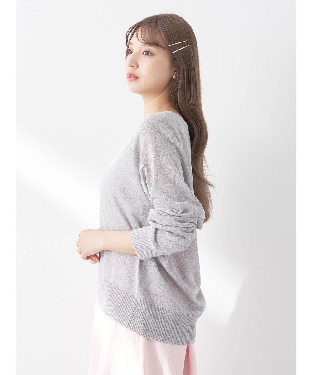 earth music&ecology ラメ入りニットカーディガン 