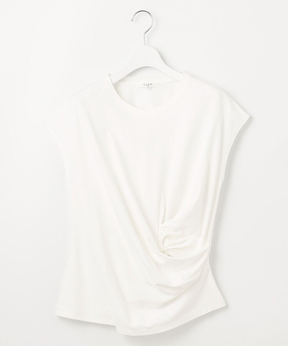 23区 【SLOW/一部店舗限定】MVSコットン カシュクールデザイン Tシャツ 