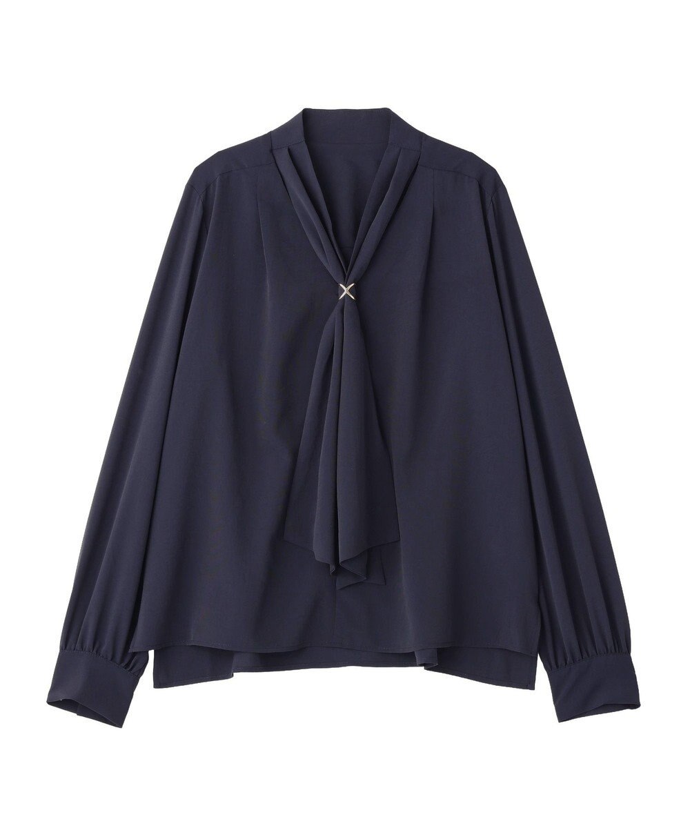 YECCA VECCA スカーフリング付きボウタイブラウス 