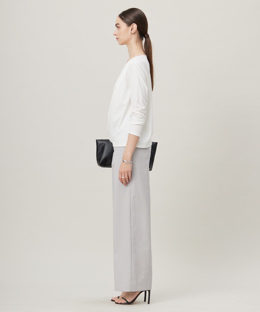 ICB L 【洗える】 PlaXフィラメントジャージー ドレープカットソー 