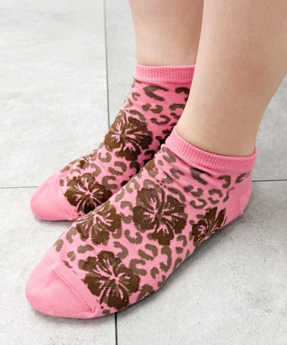 WEGO ハイビスカス柄ショートソックス 