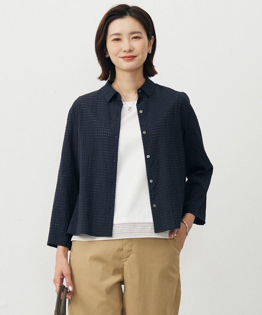 J.PRESS LADIES 【洗える・吸水速乾】トリオシアーチェック シャツ 