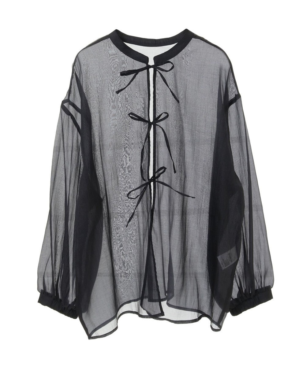 earth music&ecology シアーリボンシャツ 