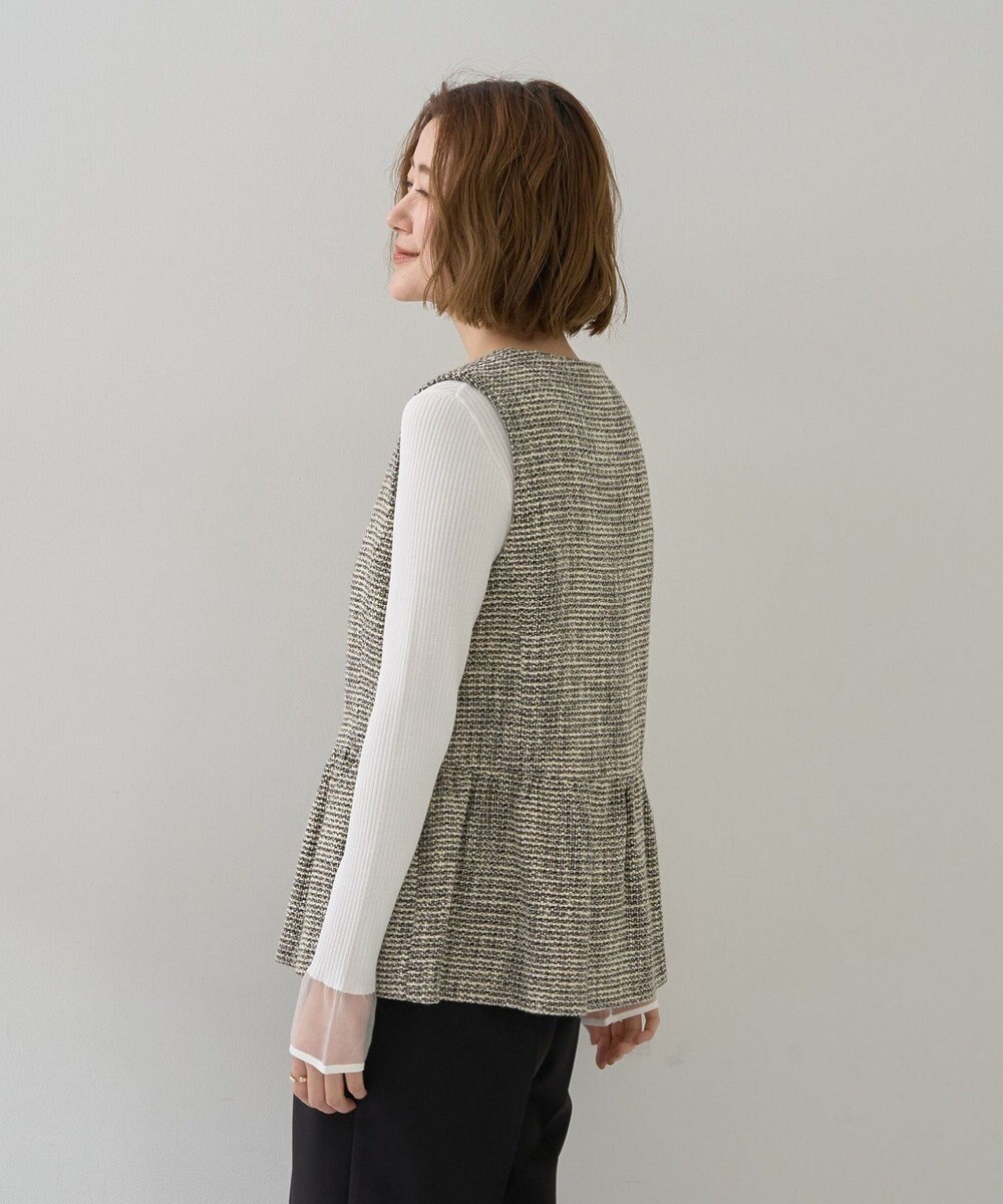 YECCA VECCA ツイードペプラムジレ 