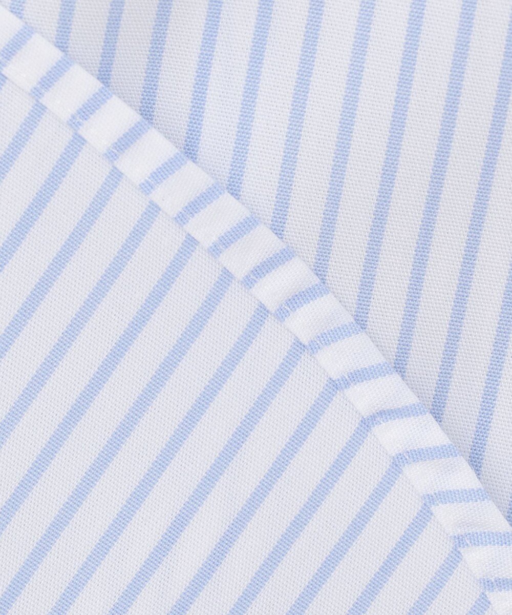 GOTAIRIKU 【形態安定】プレミアムプリーツシャツ_ワイドカラーストライプ 