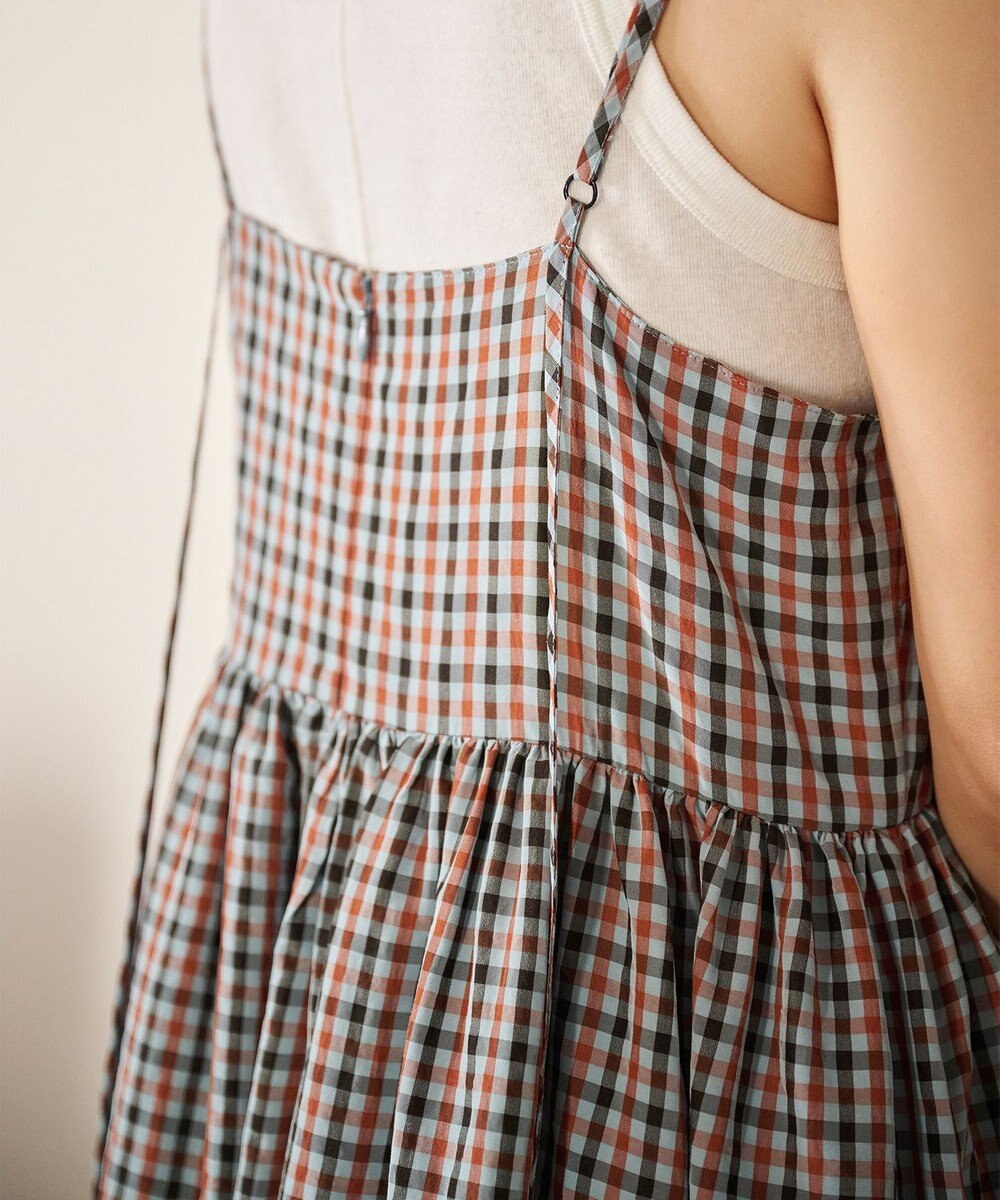 #Newans ボリュームチェックキャミワンピ 