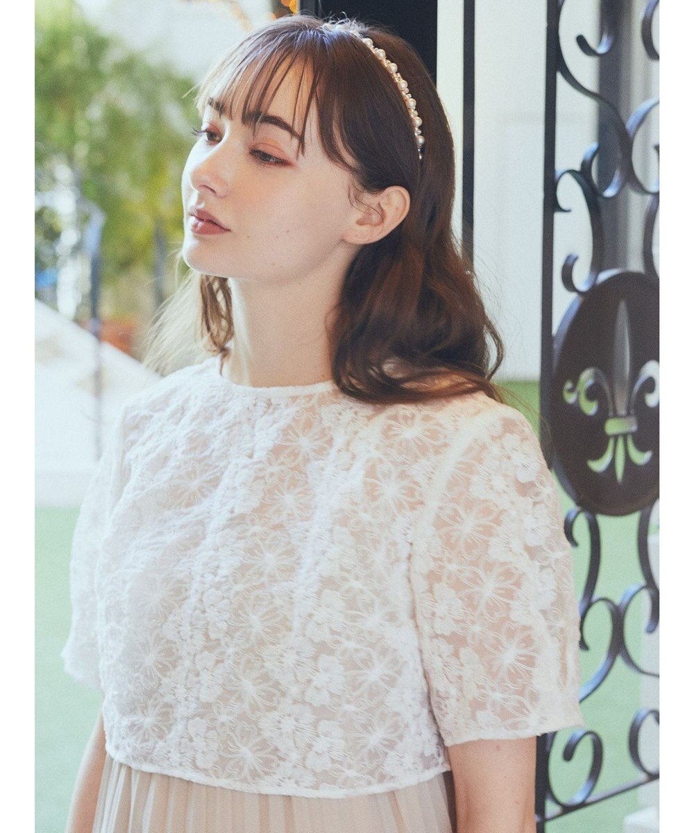 earth music&ecology ＳＥＴ２点　オーガンジー刺繍＋プリーツワンピース 