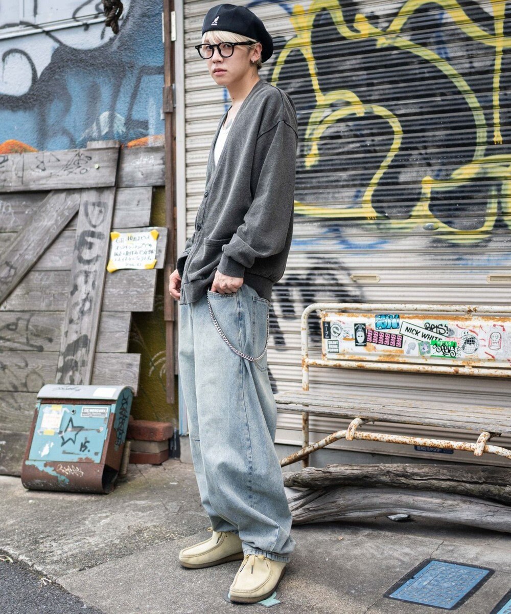 WEGO 【ユニセックス着用ITEM】ケミカルスウェットカーディガン 