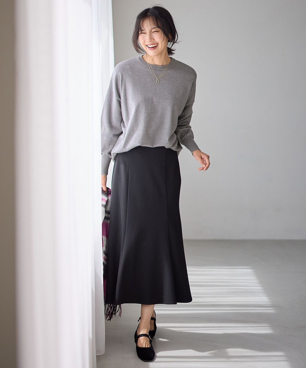 ANY 【ウエストゴム】ライトツイードマーメーイドスカート 