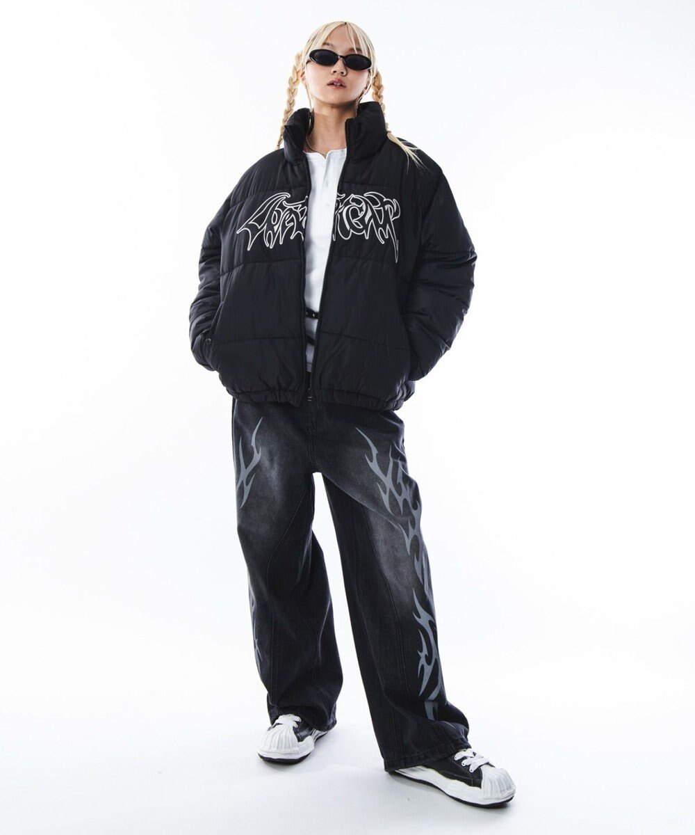 WEGO 【ユニセックス着用ITEM/MLサイズ展開】パファーグラフィックブルゾン 