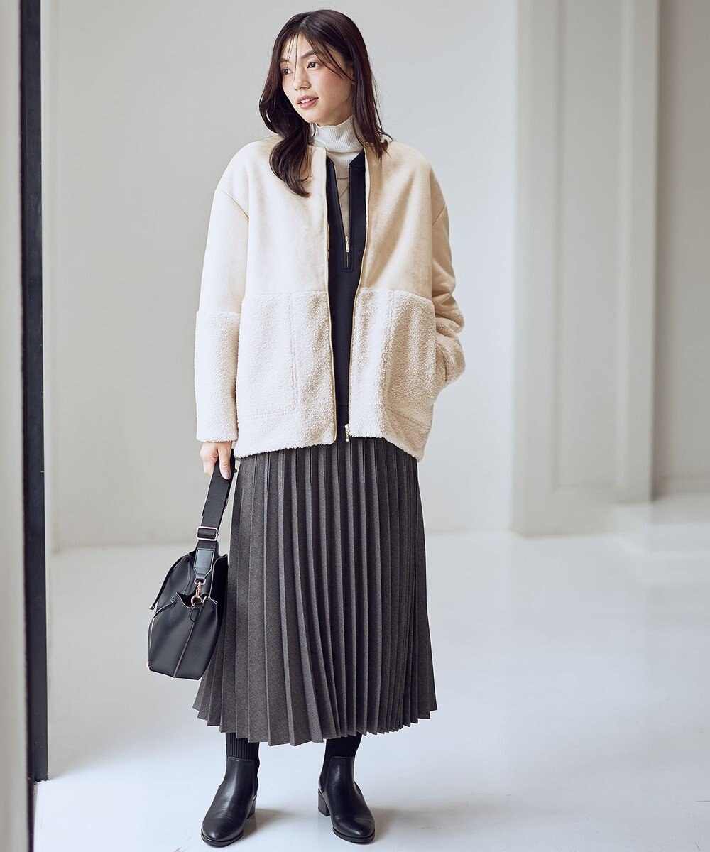 ANY L スエードボアコンビブルゾン 